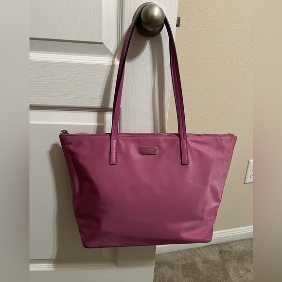 Kate Spade nylon zip tote pink 15 x 10 - Picture 1 of 11